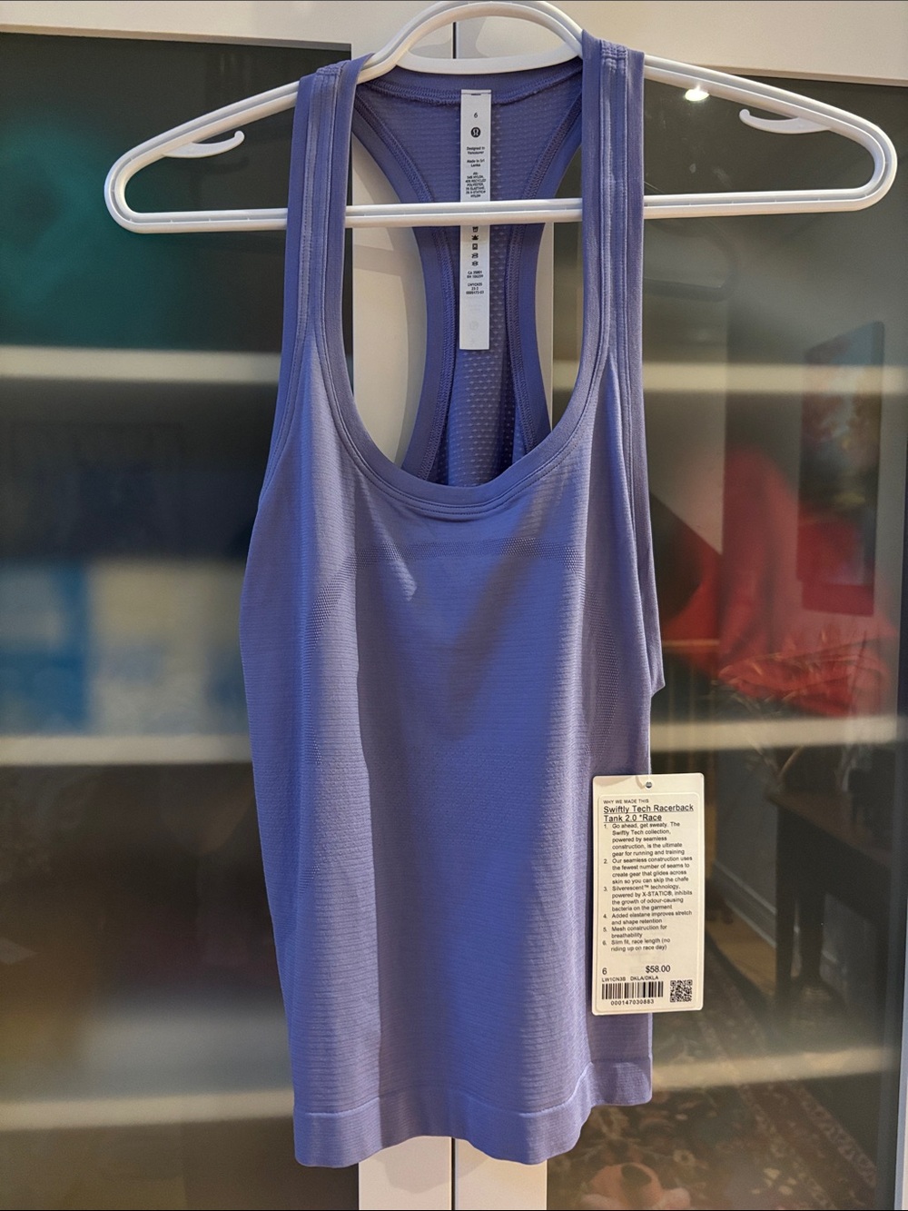Lululemon Tech Racerback Tank Race Length SZ 6 Dark Lavender NWT 💜💜💜